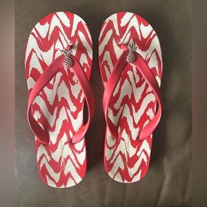 Tommy Bahama Red and White Flip Flops